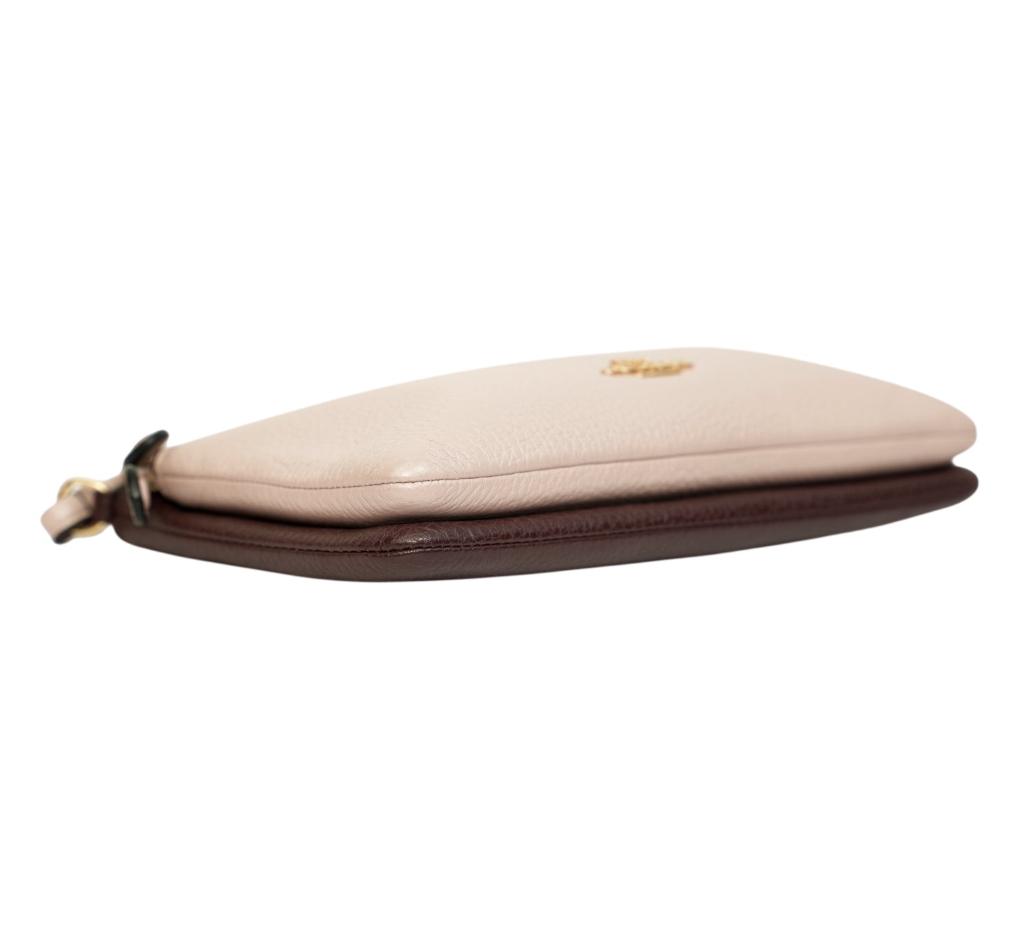 Beechwood/Plum Pebbled Leather Double Zip Wristlet