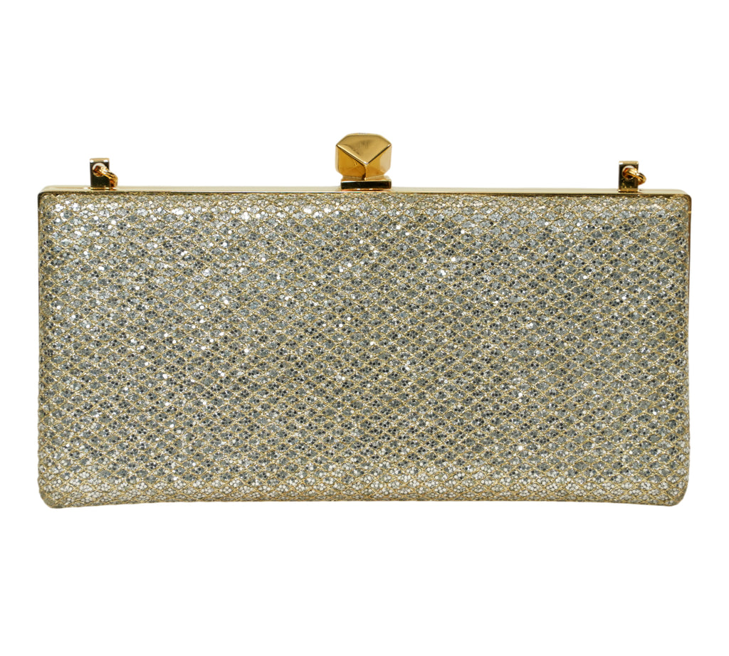 Champagne Celeste Coarse Glitter Clutch