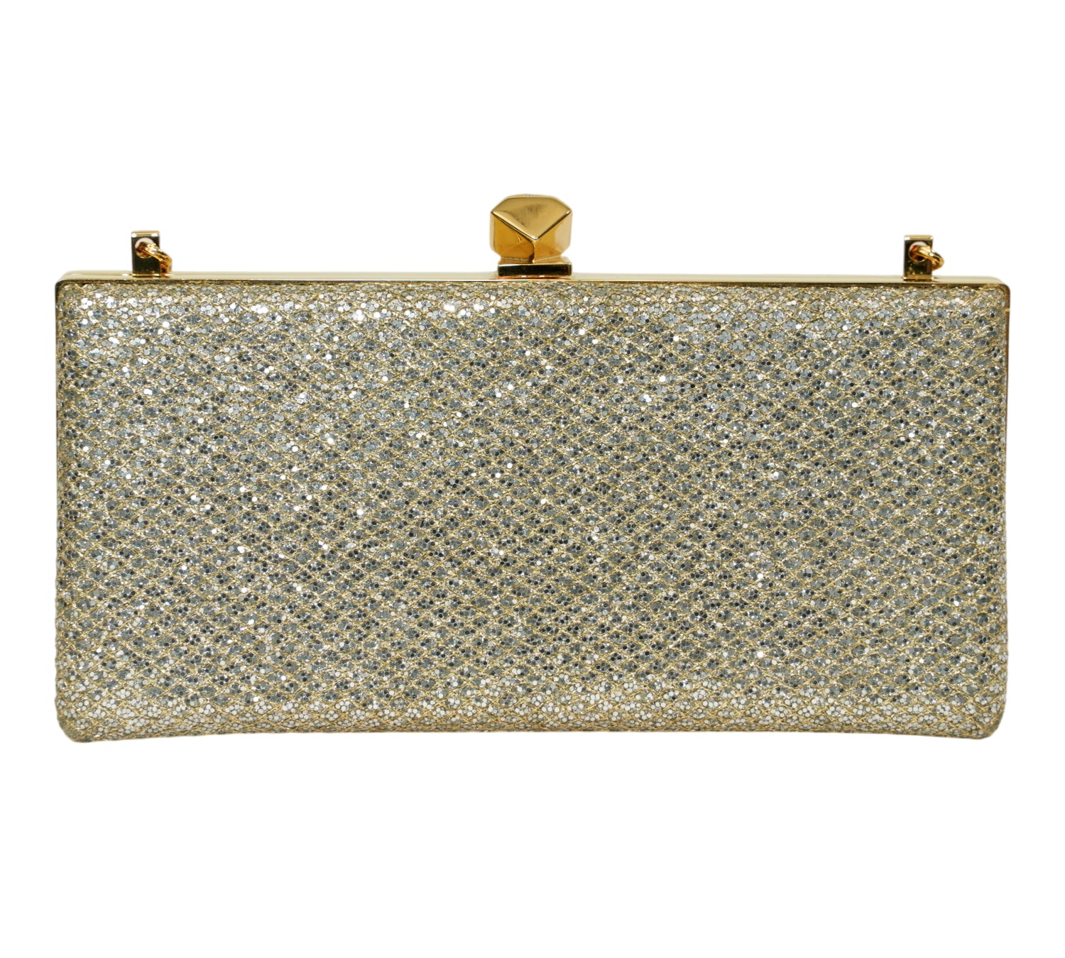 Champagne Celeste Coarse Glitter Clutch