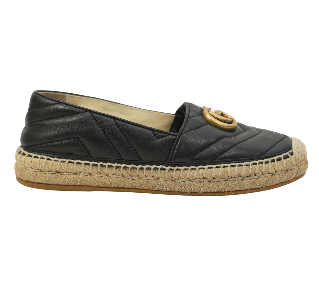 Double G Matelassé Leather Espadrilles Size 35 - Eur