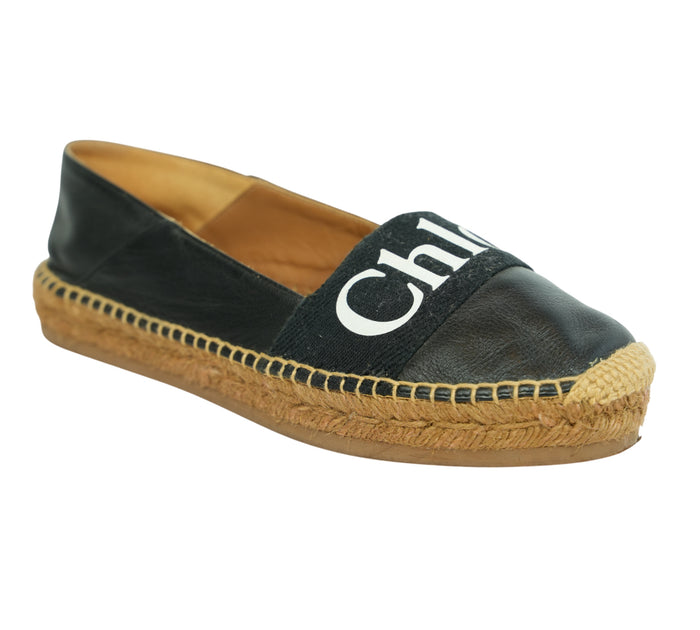 Black Woody Flat Espadrille Size - 39 Eur
