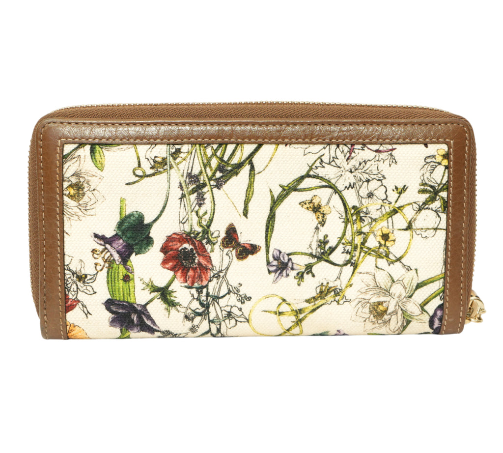 Flora Infinity Print Bamboo Tassel Zip Around Wallet