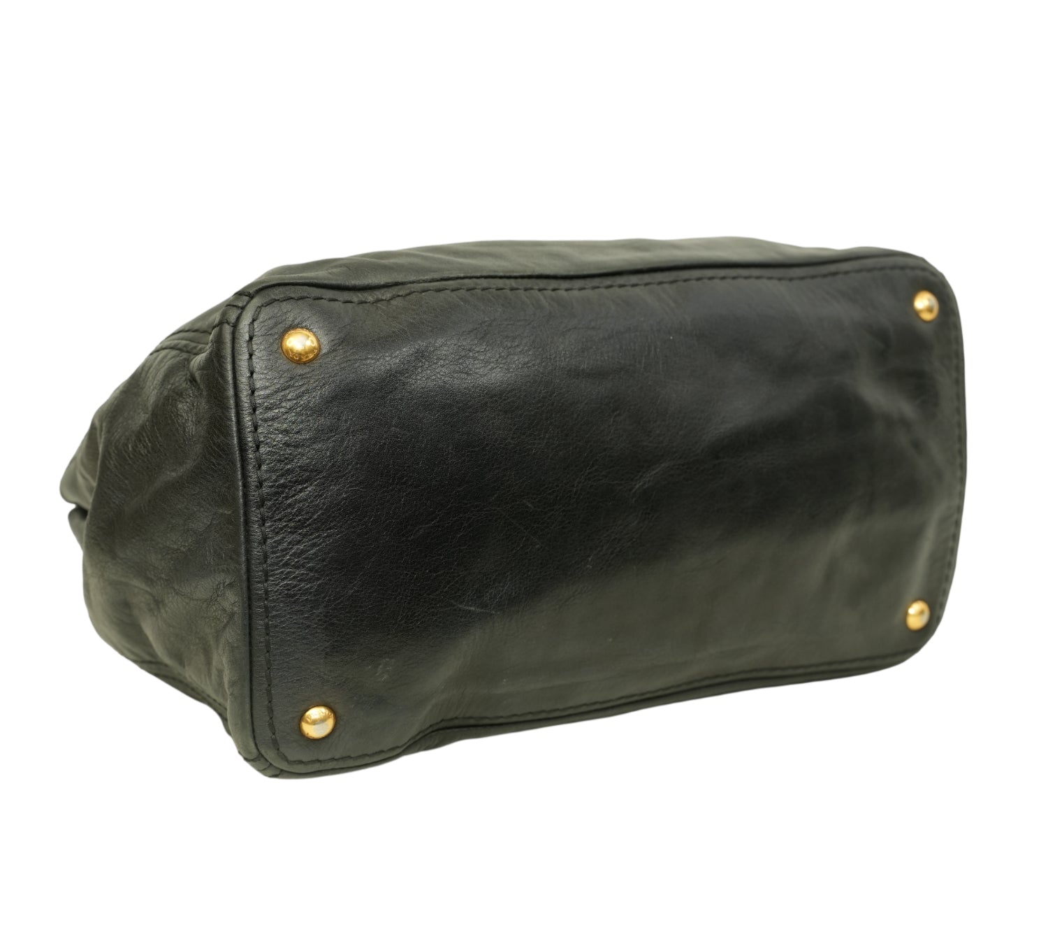 Black Vitello Daino Front Pocket Convertible Tote