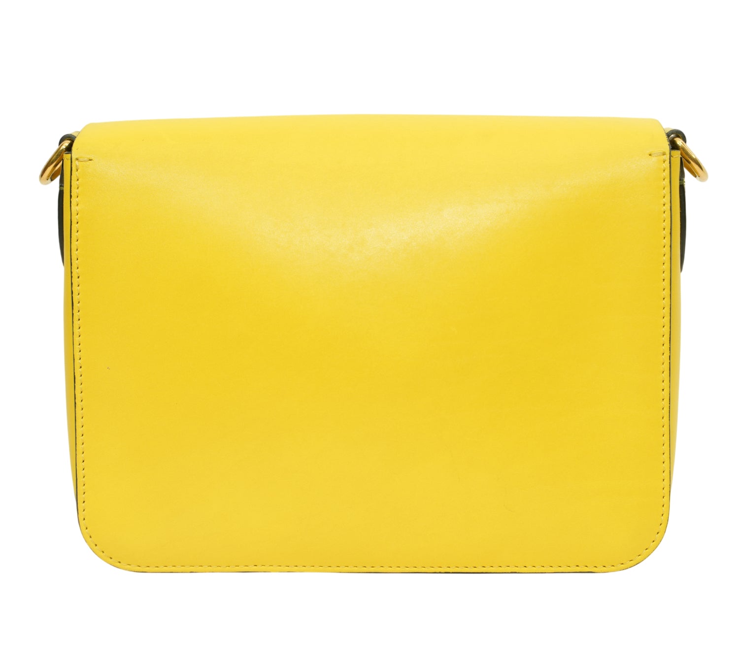 Lemon Yellow Leather Bridle Square Satchel