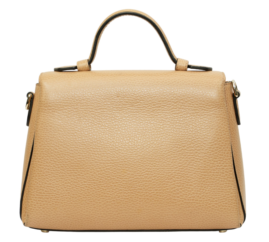 Camelia Beige Dollar Calfskin Interlocking G Top Handle Bag