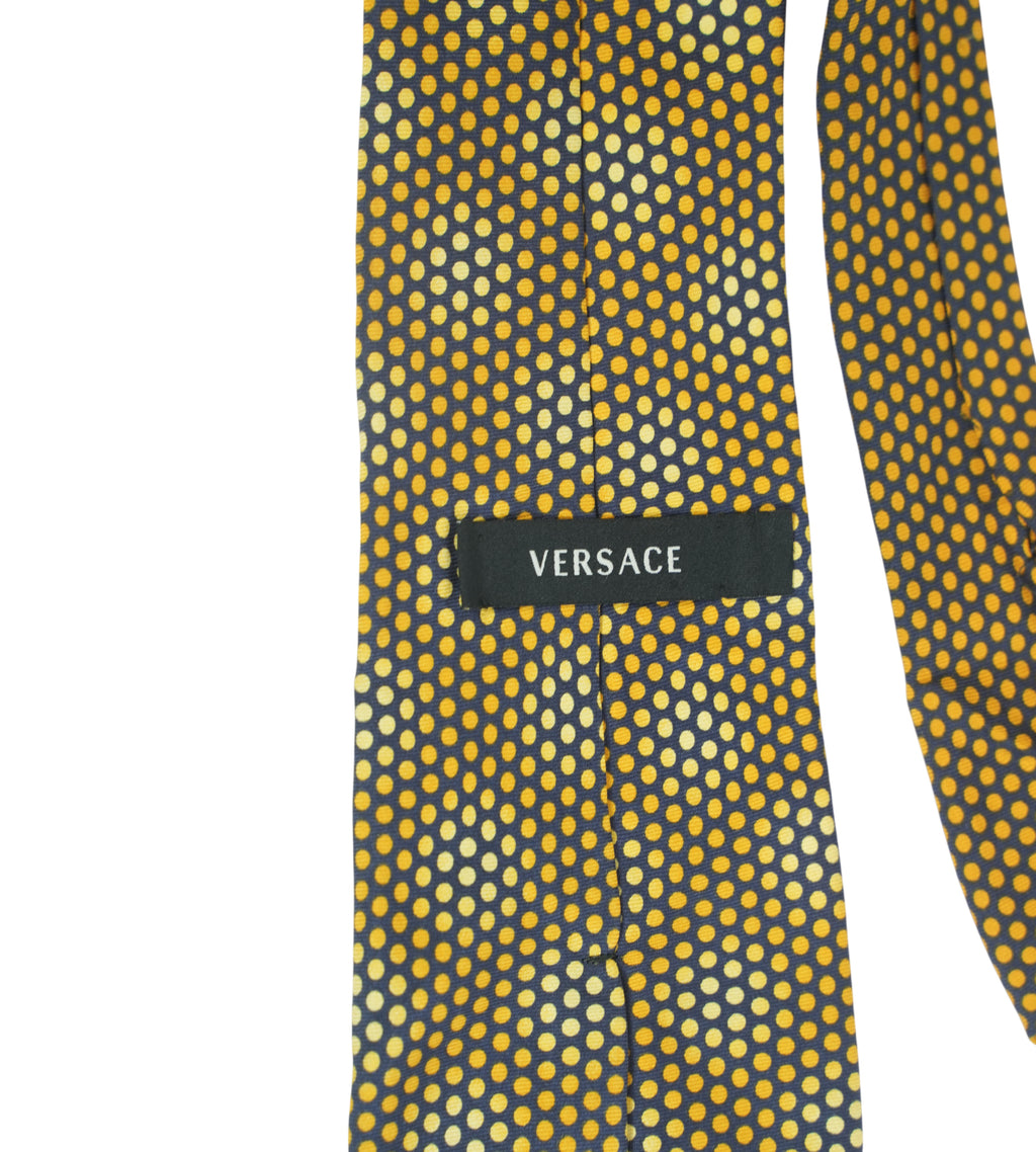 Vintage Yellow Geometric Pattern Silk Jacquard Tie