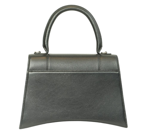 Black Hourglass Top Handle Bag