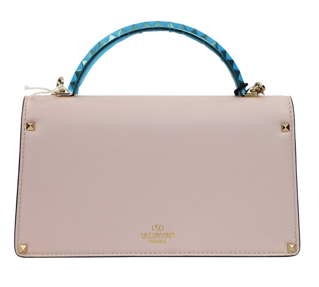 Smooth Pink Garavani Rockstud Alcove Top Handle Bag