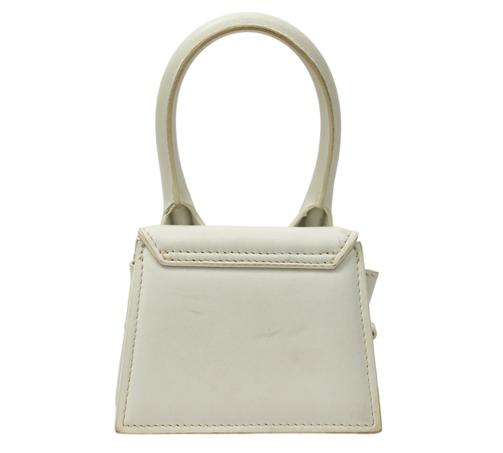 White Le Chiquito Mini Leather Top Handle Bag