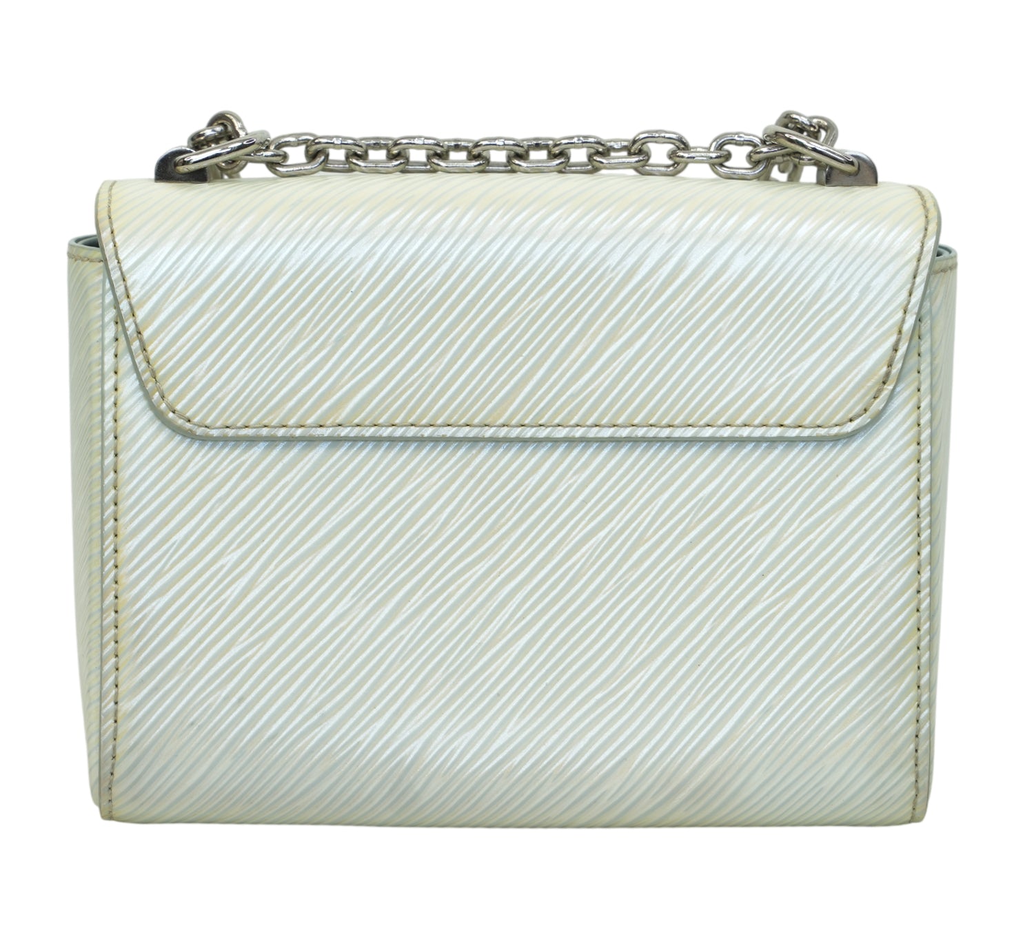 Pale White Twist PM Gourmette Strass Bag