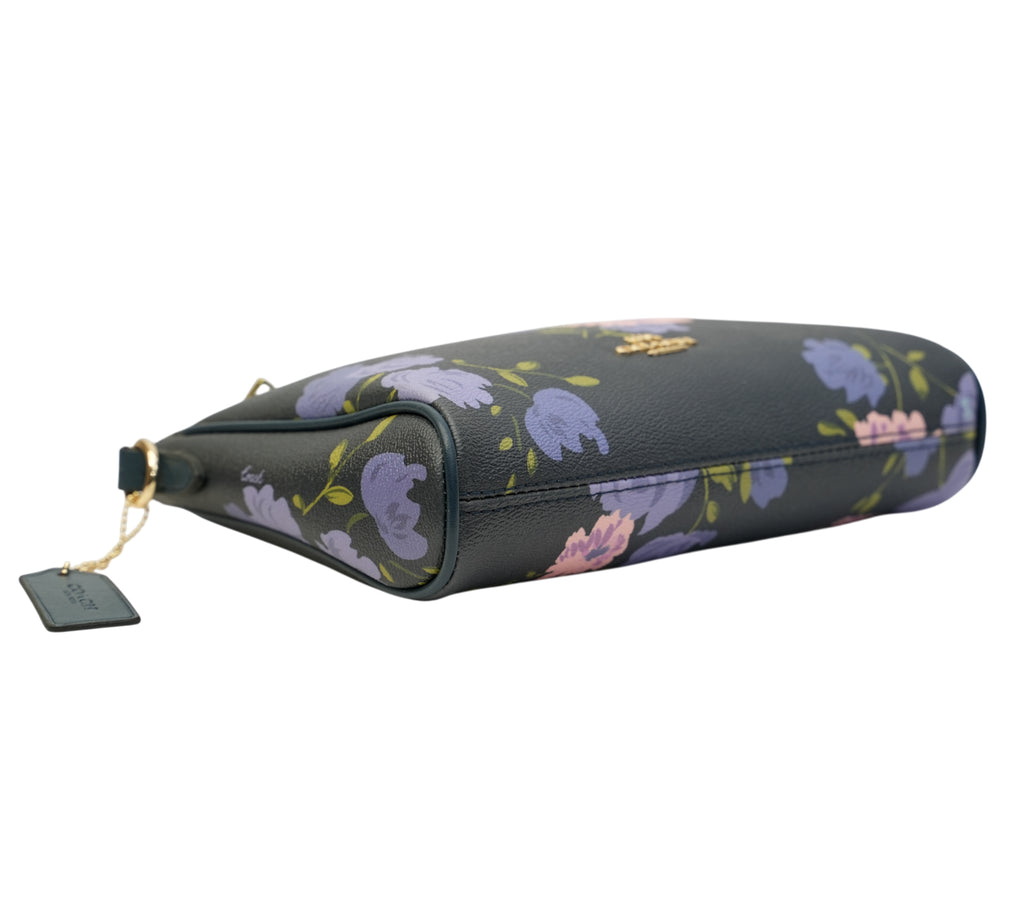 Midnight Navy Floral Print Kitt Messenger Crossbody Bag