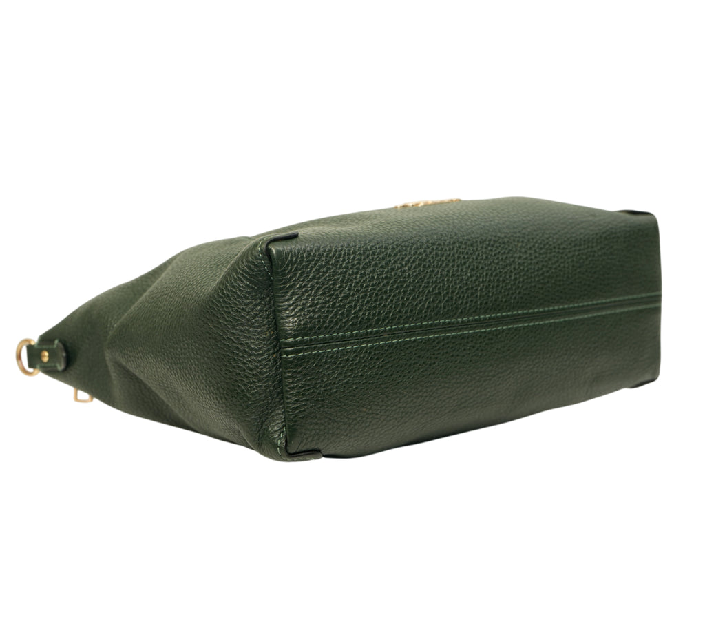 Rich Green Pebble Leather Kacey Satchel