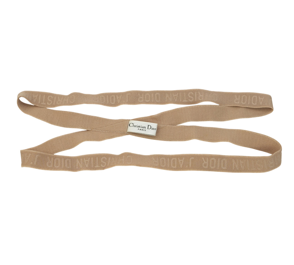 Beige J'Adior Elasticized Double Loop Headband