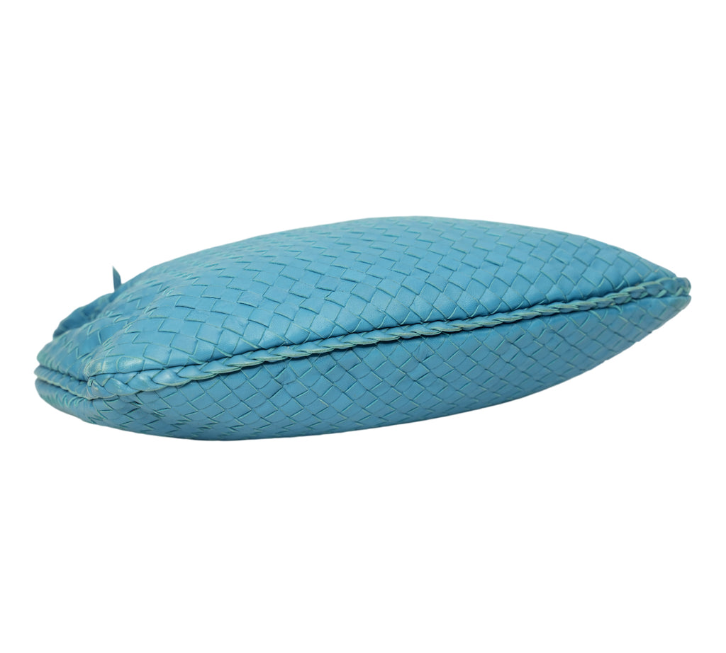 Turquoise Blue Intrecciato Veneta Hobo Bag