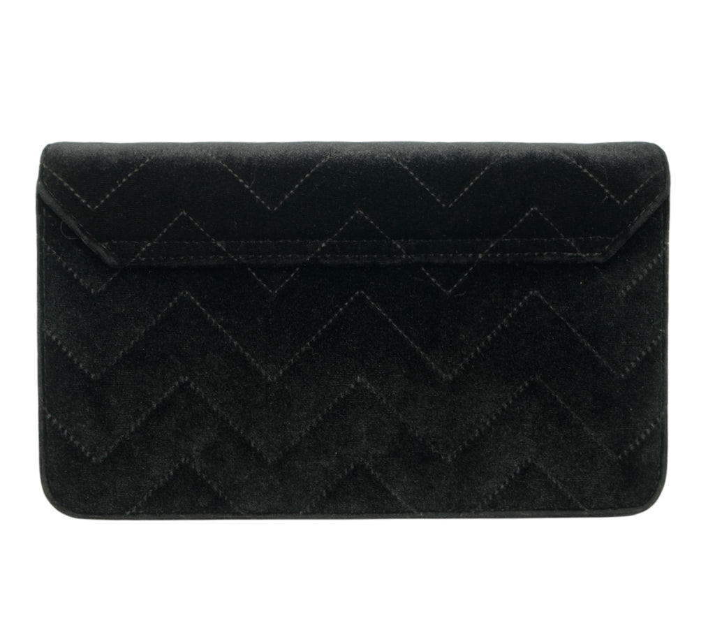Bella Chevron-Quilted Velvet Shoulder Bag