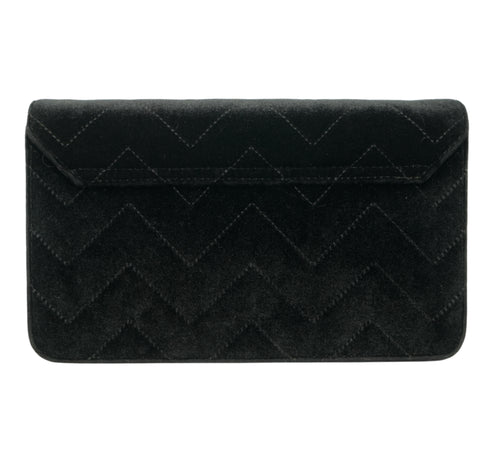 Bella Chevron-Quilted Velvet Shoulder Bag