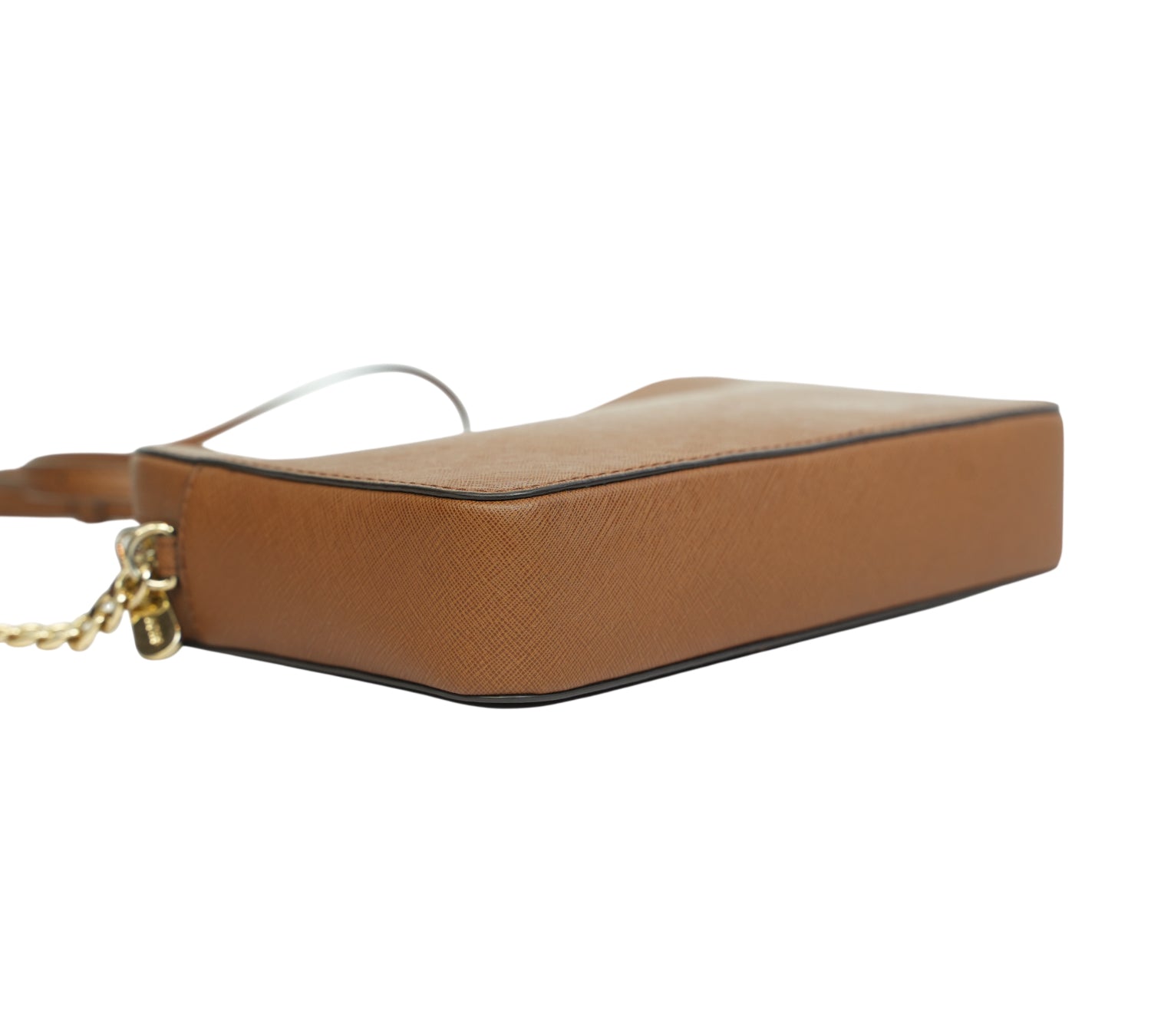 Brown Jet Set Large East West Saffiano Leather Crossbody Bag