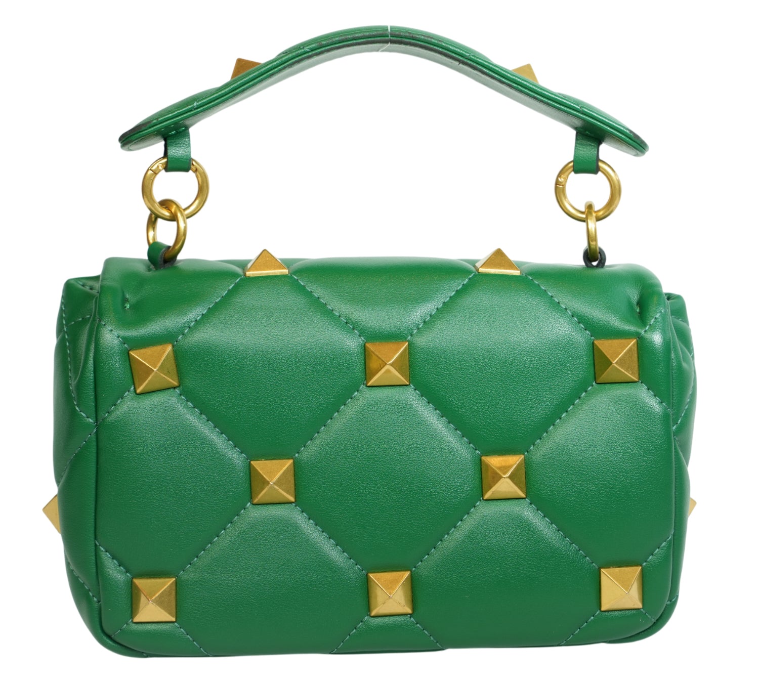 Jungle Green Small Roman Stud Top Handle Bag
