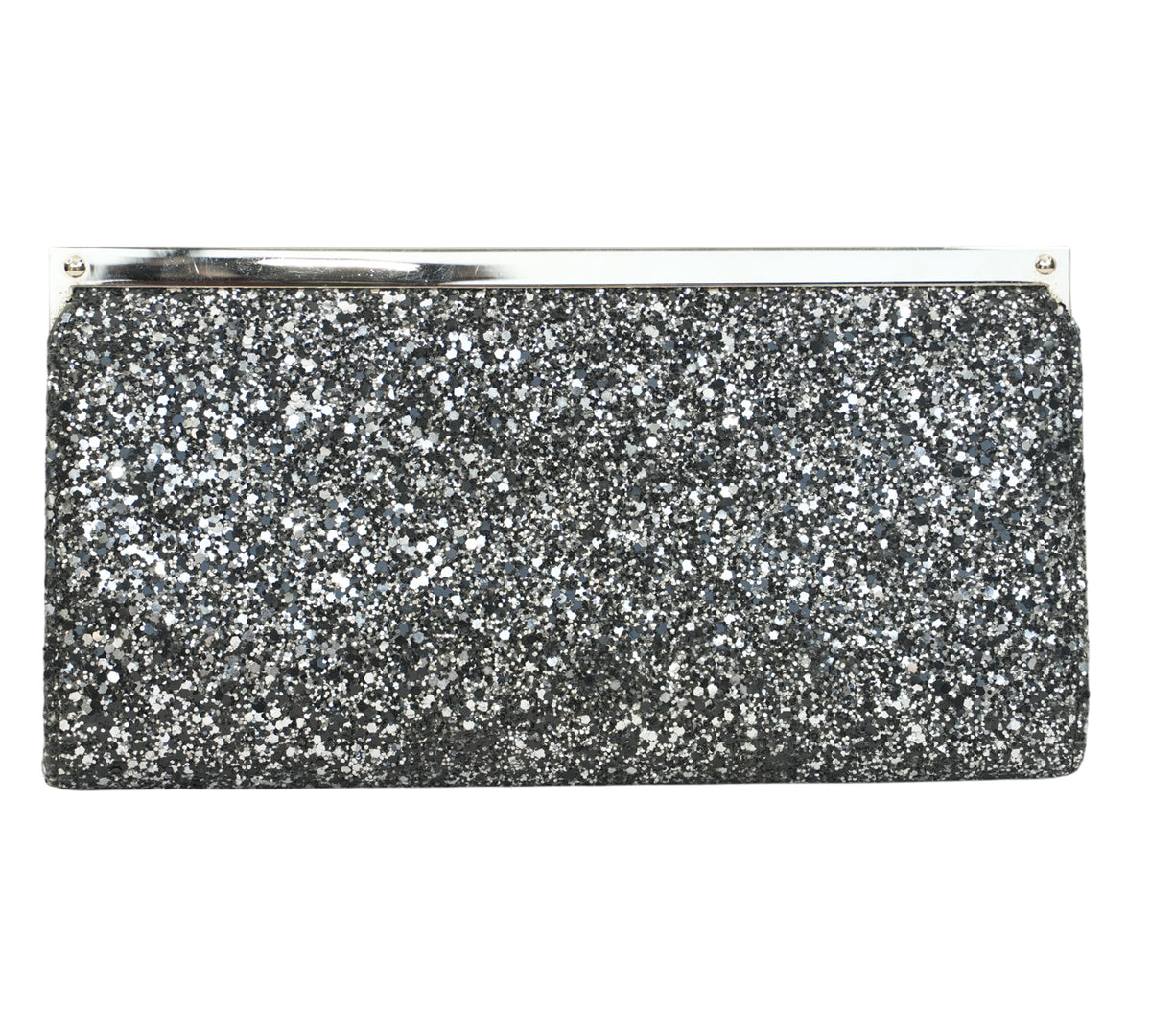 Jimmy Choo Milla Coarse Glitter Clutch Bag.