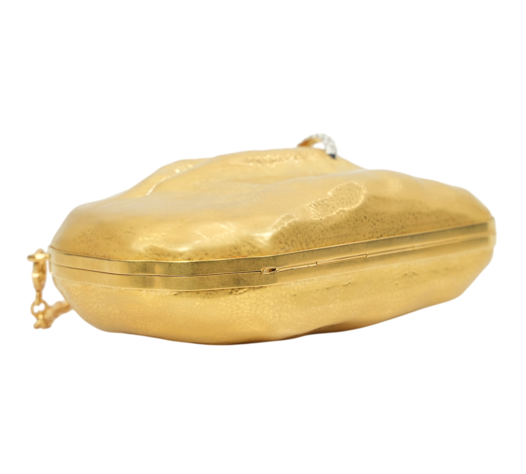 Golden Pierced Lips Bijoux Clutch