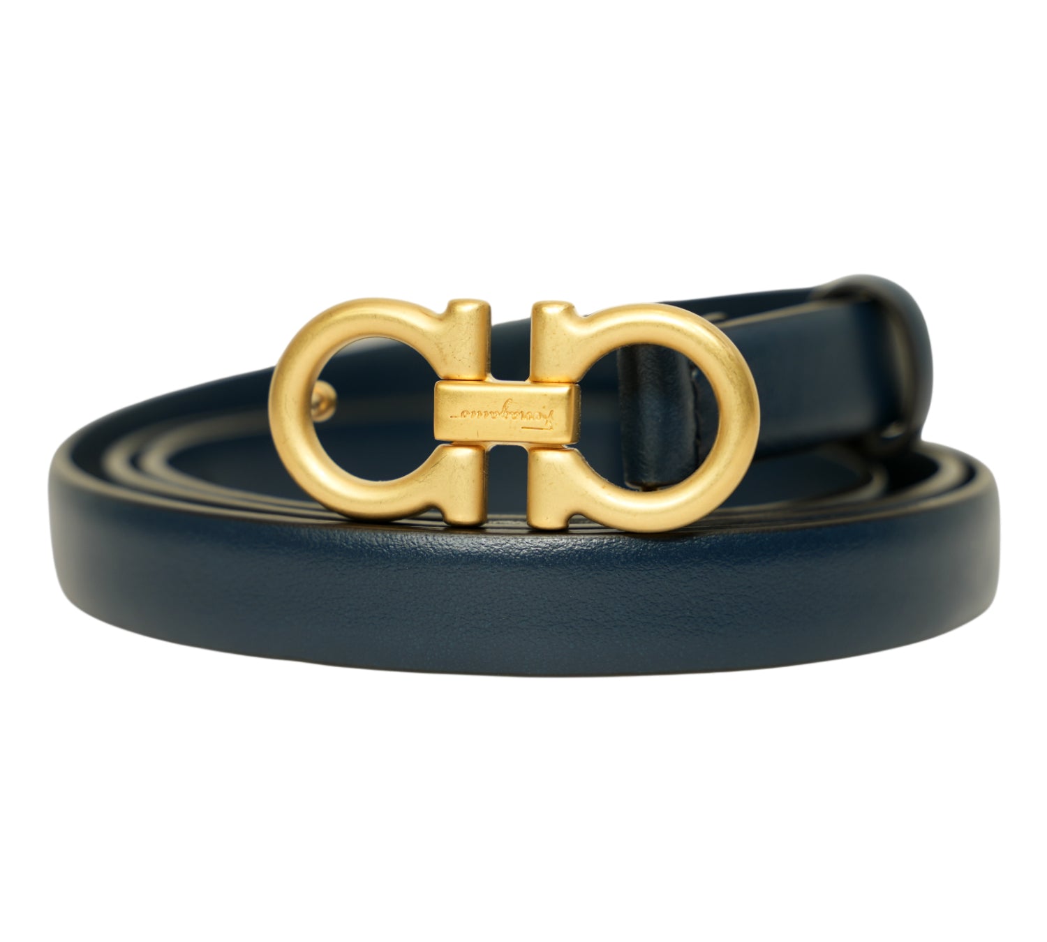 Navy Blue Reversible & Adjustable Gancini Belt Size - 85 Cm