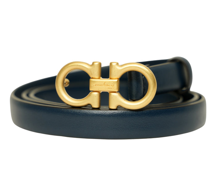Navy Blue Reversible & Adjustable Gancini Belt Size - 85 Cm
