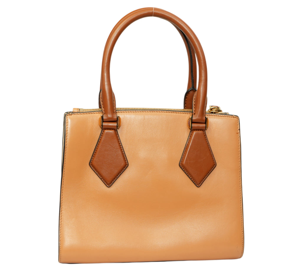 Smooth Peanut Casey Small Leather Satchel