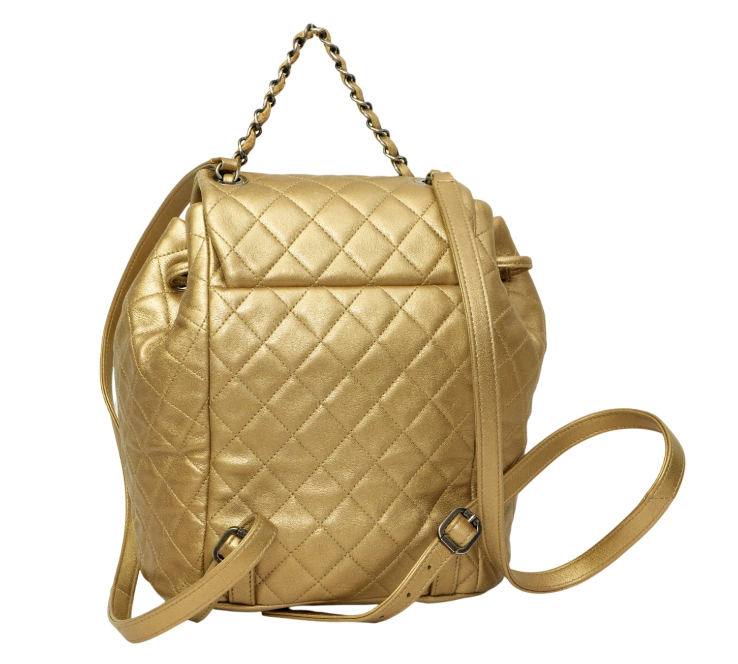 Chanel   Vintage Small Duma Gold Metallic Backpack