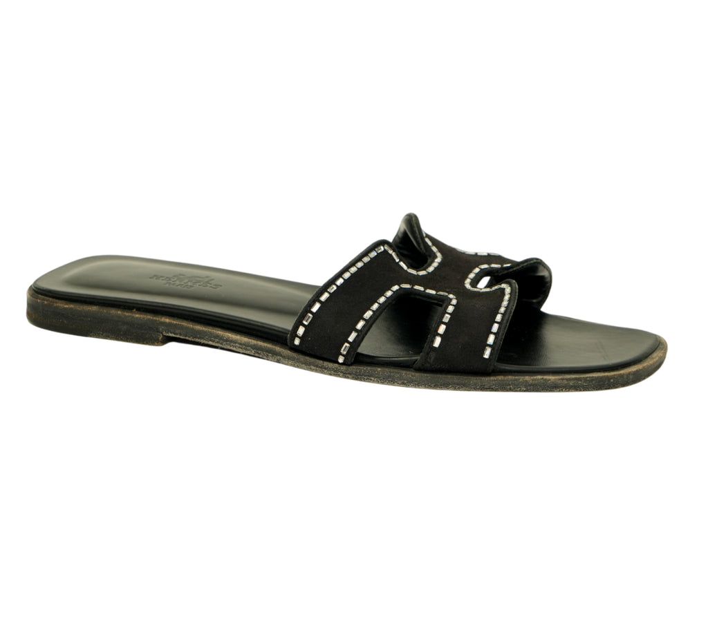 Noir Oran Sandal Size 37 - Eur