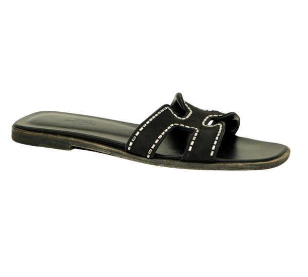 Noir Oran Sandal Size 37 - Eur