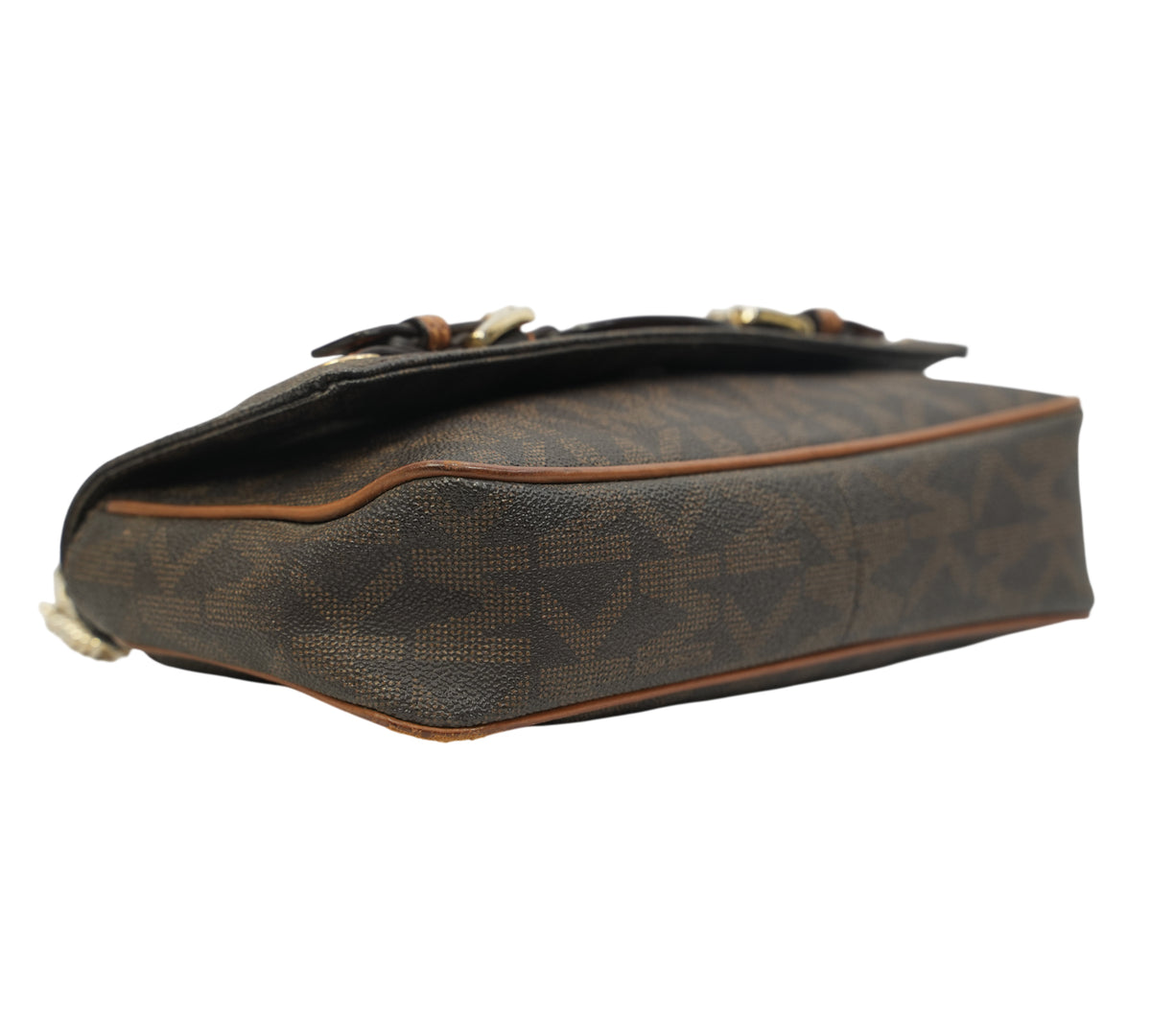 Michael Kors Brown Signature Canvas Hamilton Flap Shoulder Bag