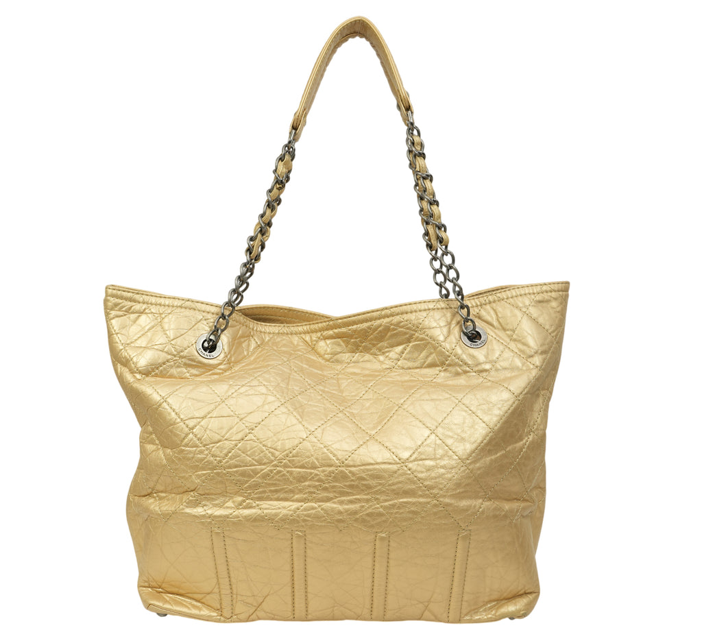Distressed Cuir De Veau Shopping Tote