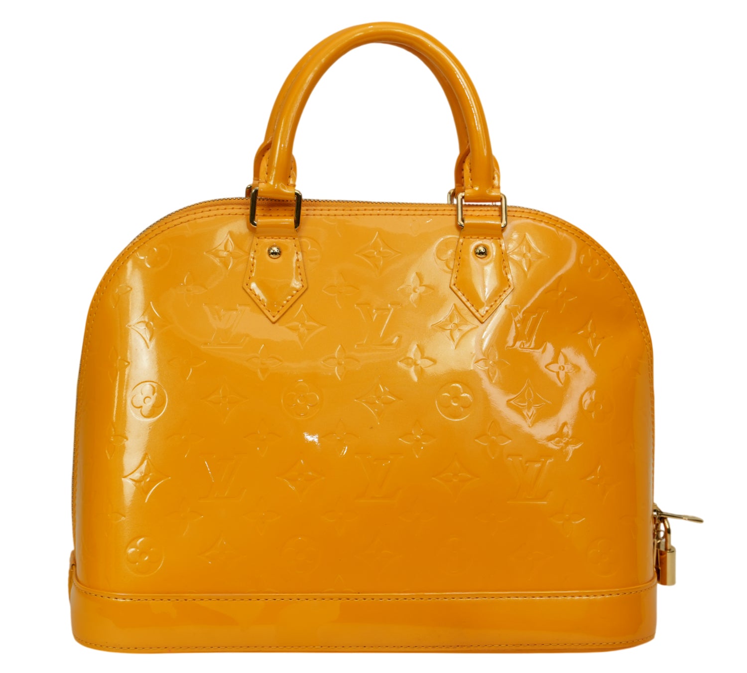  Louis Vuitton Giallo Monogram Vernis Alma PM Bag