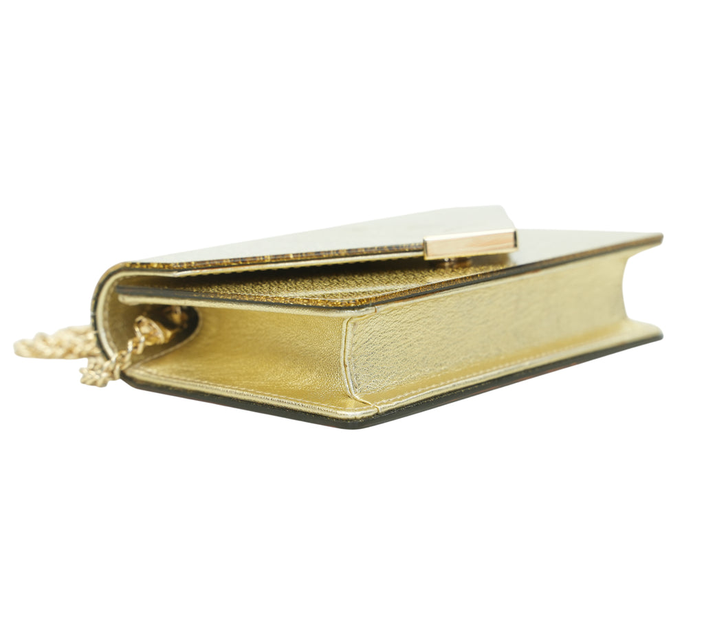 Gold Barbara Medium Envelope Clutch Bag
