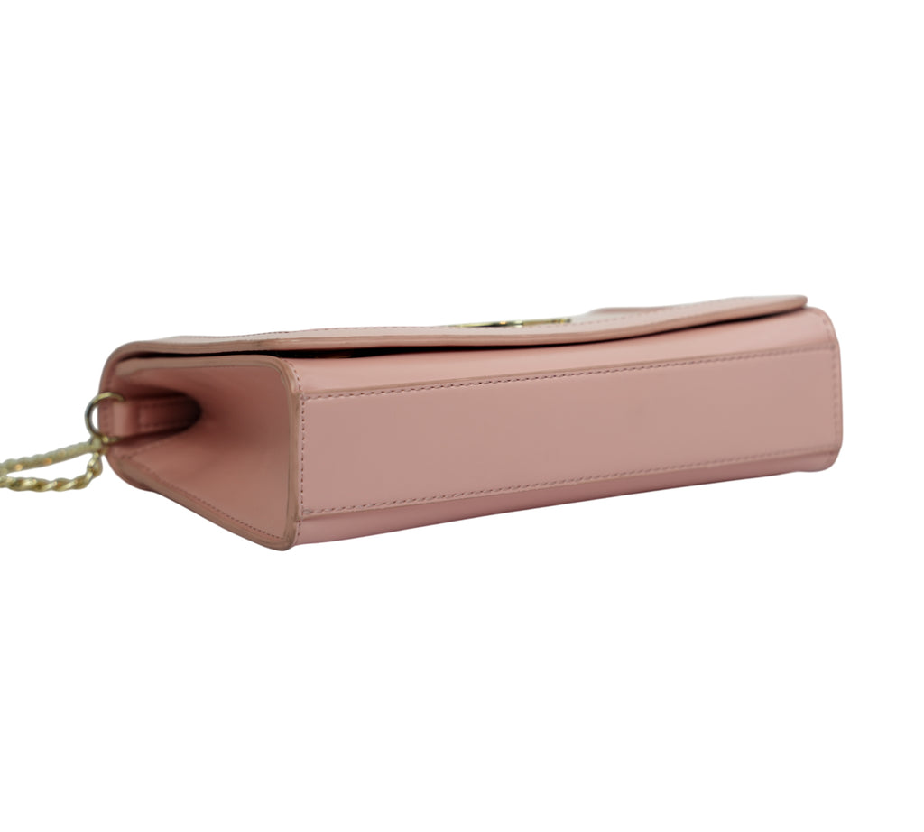 Pink Mock Croc Heart Logo Sling