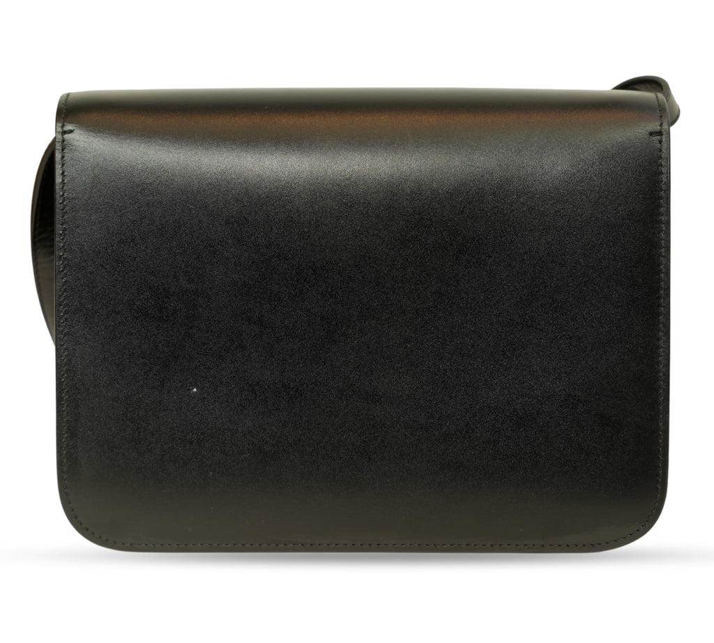 Black Small TB Leather Crossbody Bag
