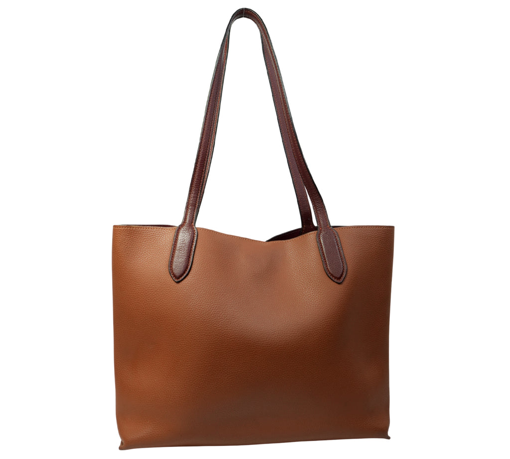Colorblock Polished Pebble Leather Willow Tote