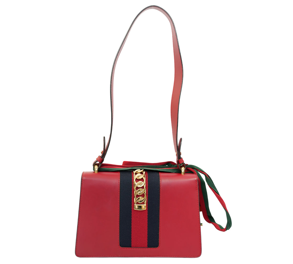 Gucci   Red Sylvie Leather Shoulder Bag