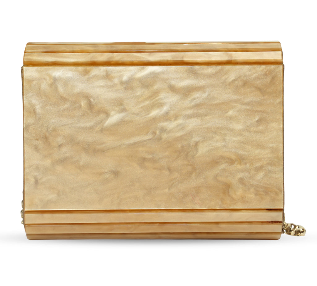 Marble-Effect Candy Acrylic Clutch Bag