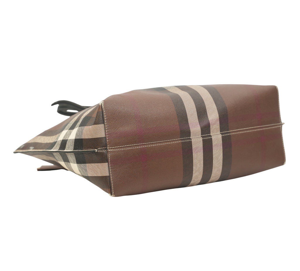 Dark Birch Brown Medium Check Tote Bag