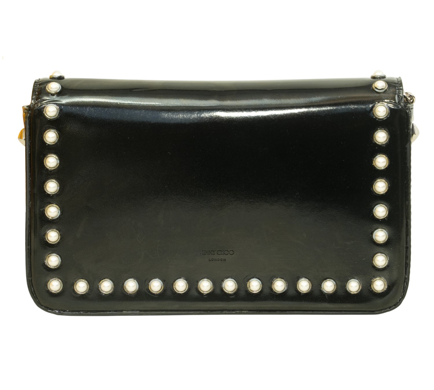 Black Varenne Leather & Pearl Clutch Bag