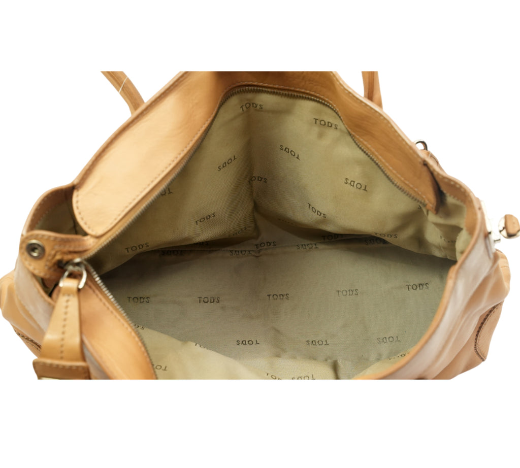 Beige Leather D-Styling Manici Bag