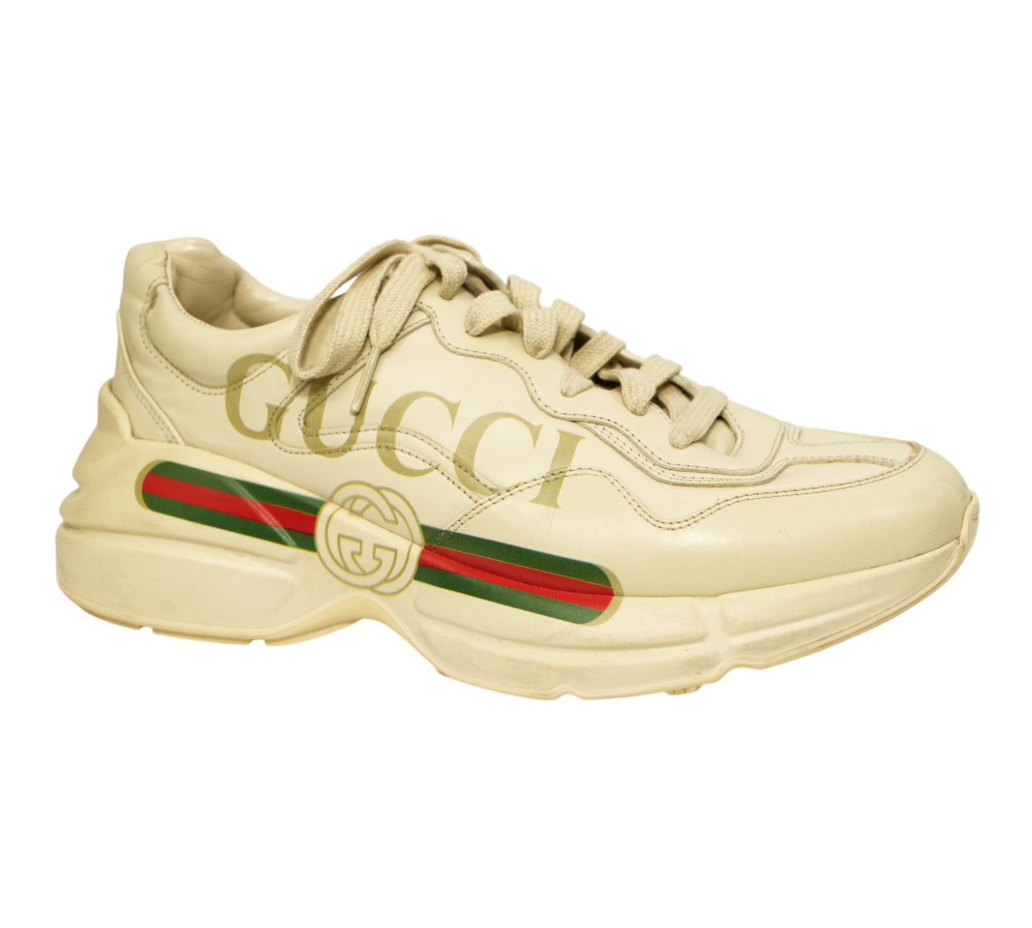Rhyton Vintage Logo Leather Sneaker Size 6 - UK