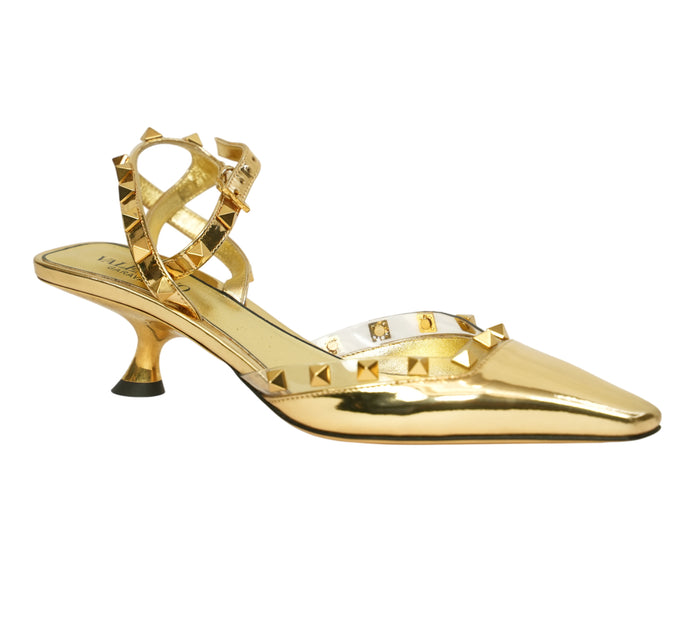 Garavani Rockstud Mirrored-Leather Pumps Size 35.5 - Eur