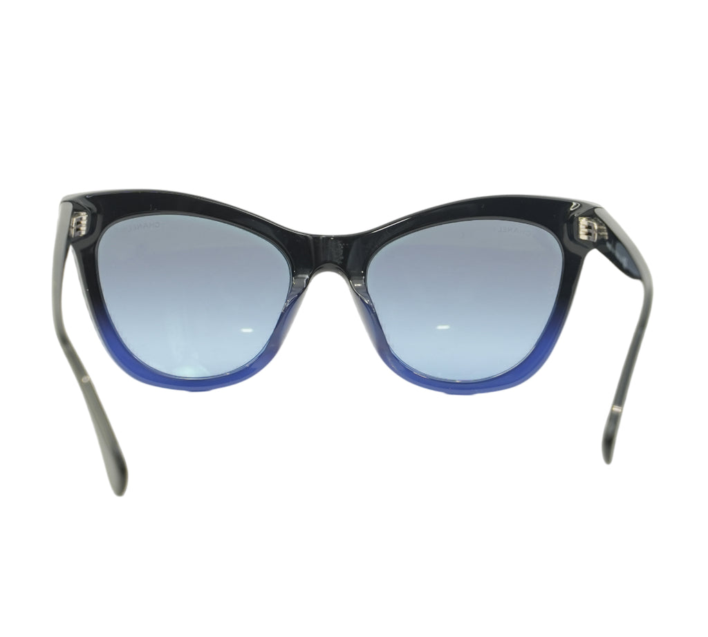 Black/Blue Gradient Cat Eye Sunglasses
