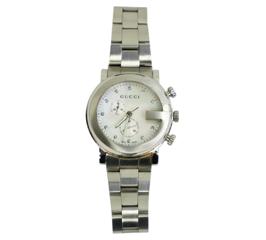 G-Chrono Diamond Mother Of Pearl Dial Chronograph Watch