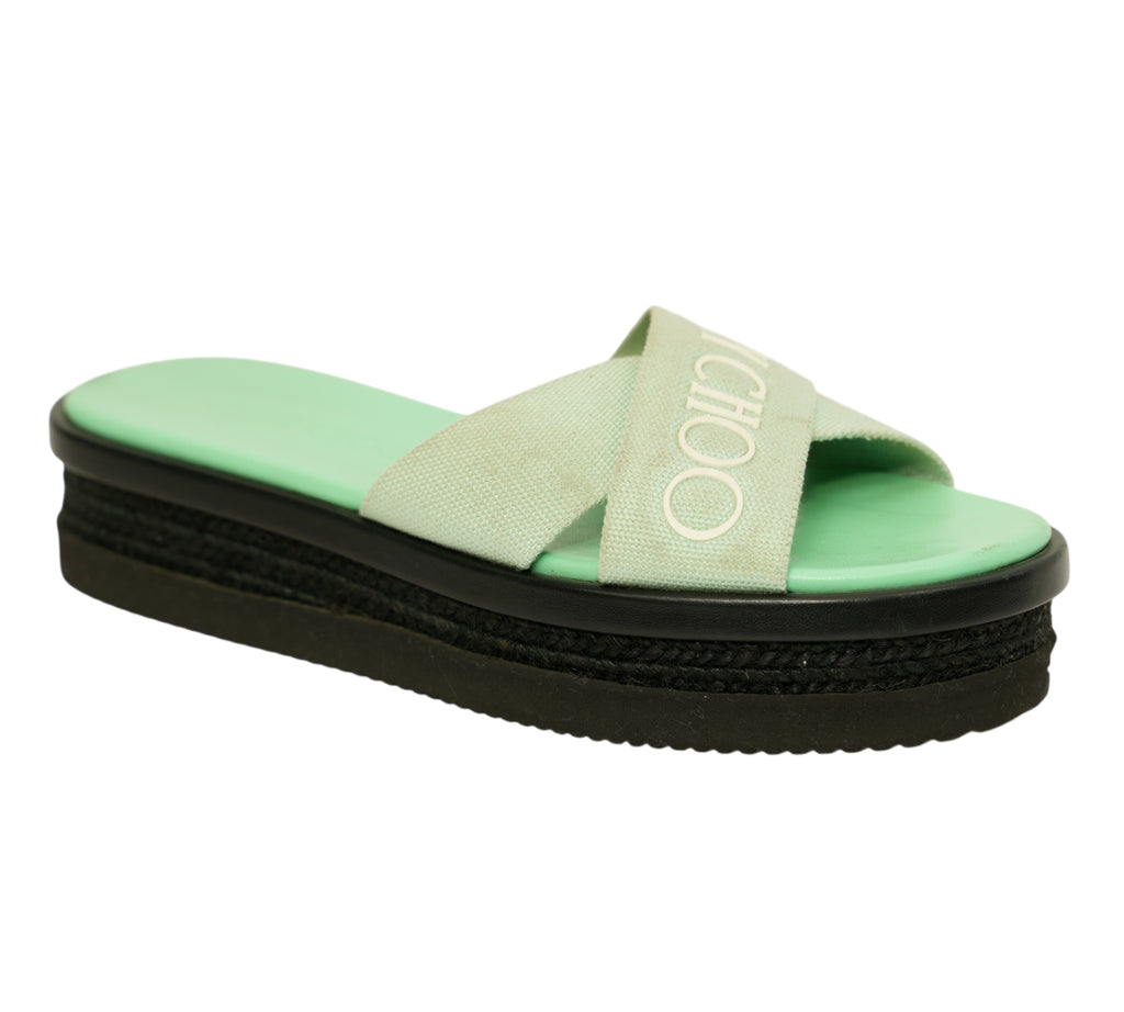 Mint Green Joy Flat Sandal Flatform Slide Size 36.5 - EUR