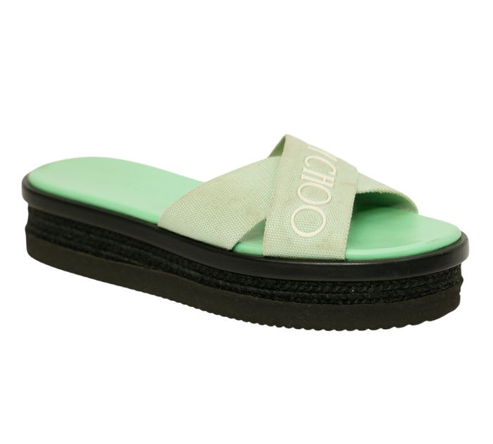 Mint Green Joy Flat Sandal Flatform Slide Size 36.5 - EUR