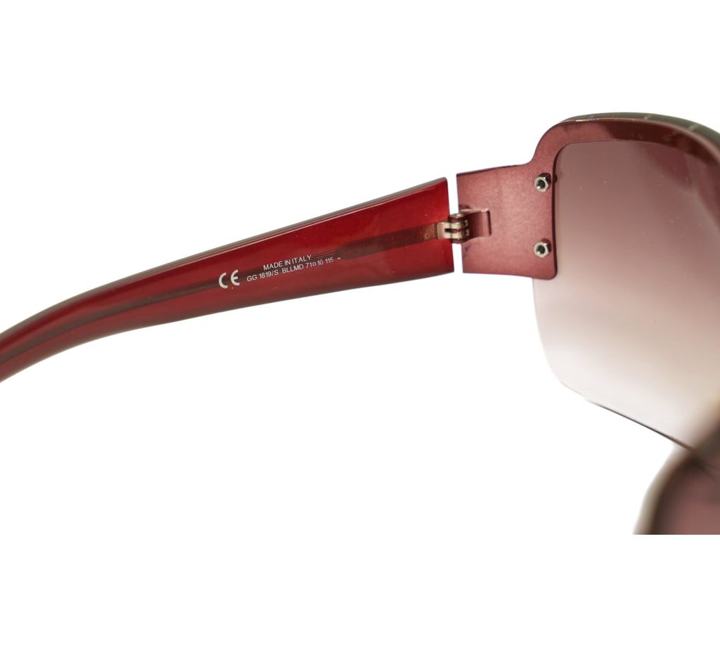 Studded Rimless Shield Sunglasses