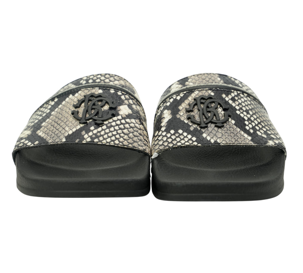 Snakeskin Print Logo Slide Sandals Size 43 - Eur